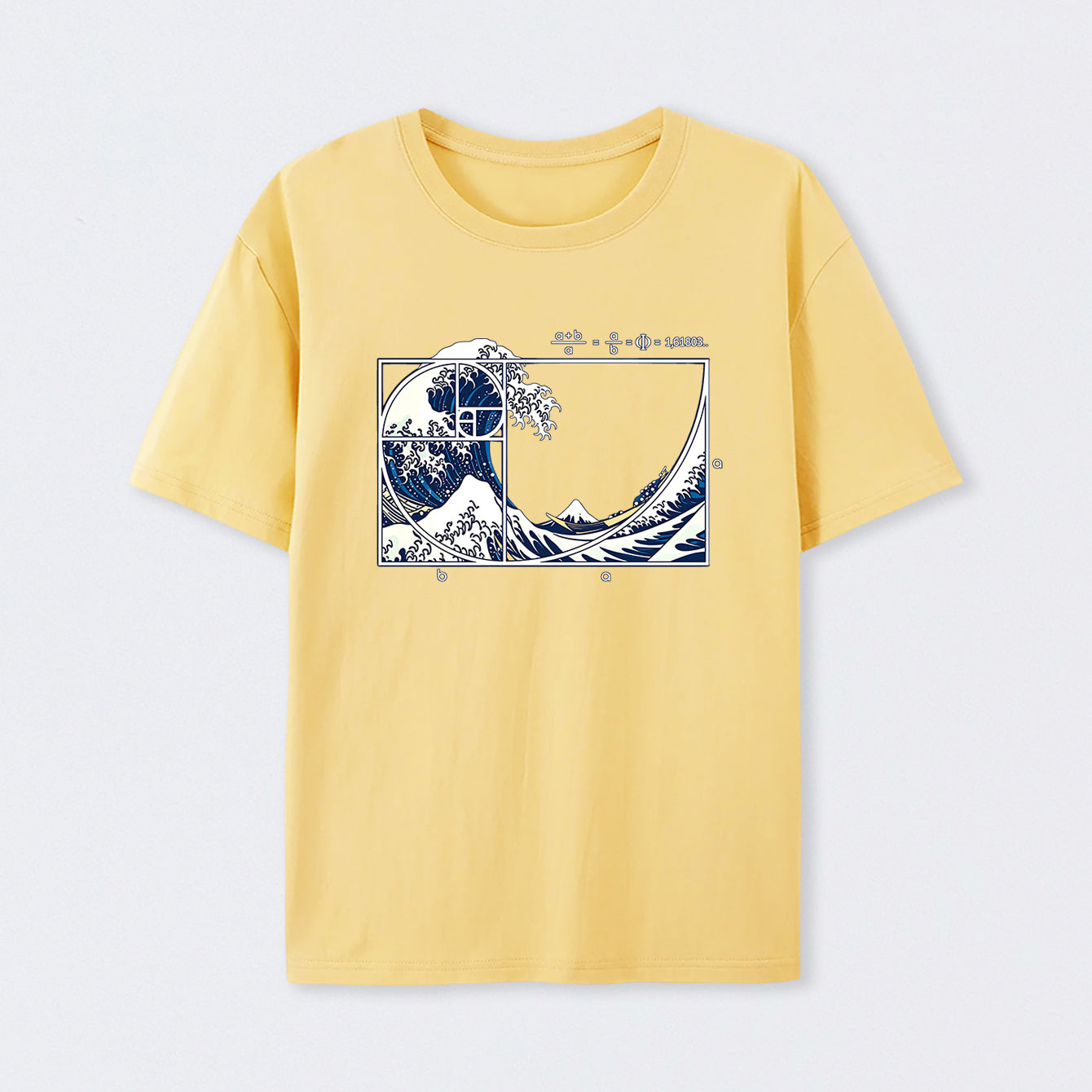 Yellow The Great Fibonacci Wave Science T-Shirt