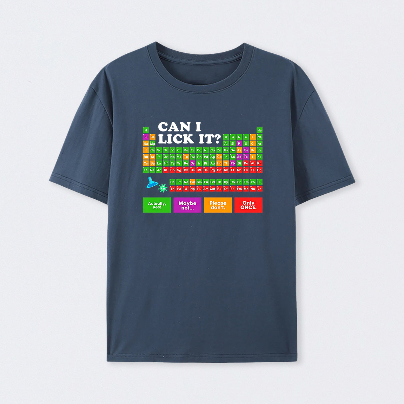 Navy Can I Lick It Periodic Table T-Shirt