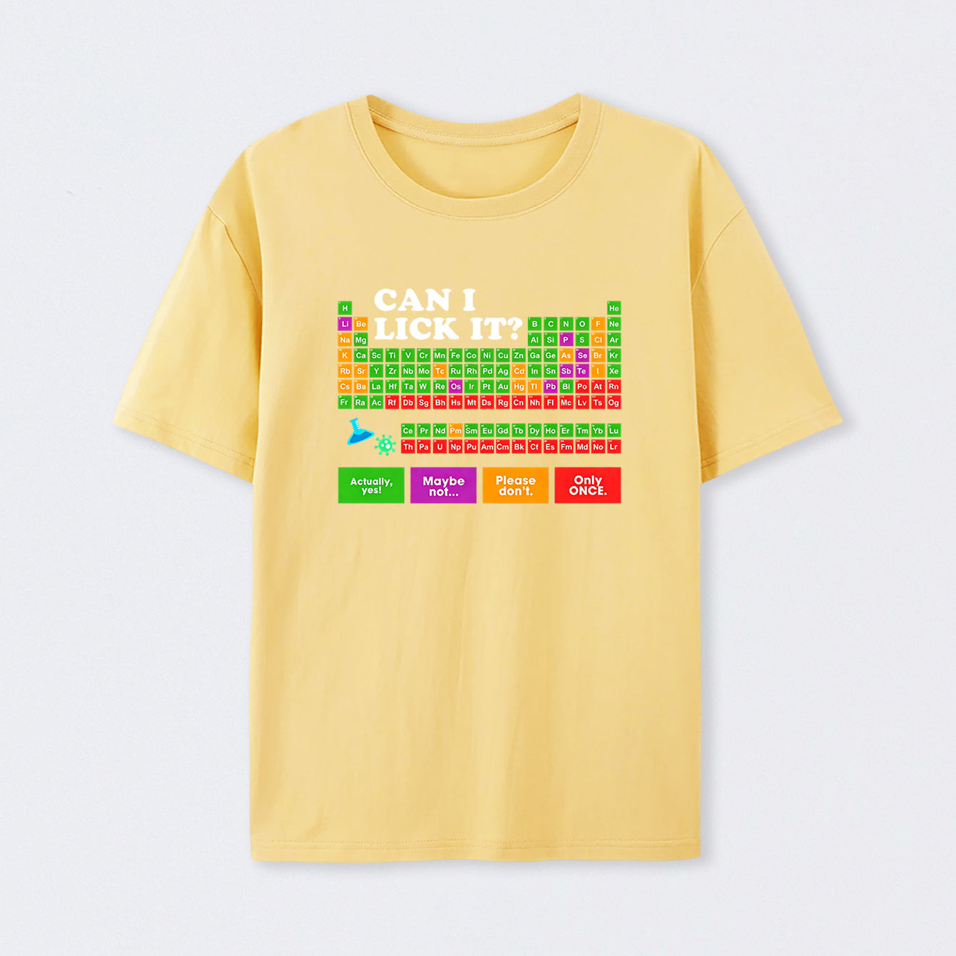 Yellow Can I Lick It Periodic Table T-Shirt