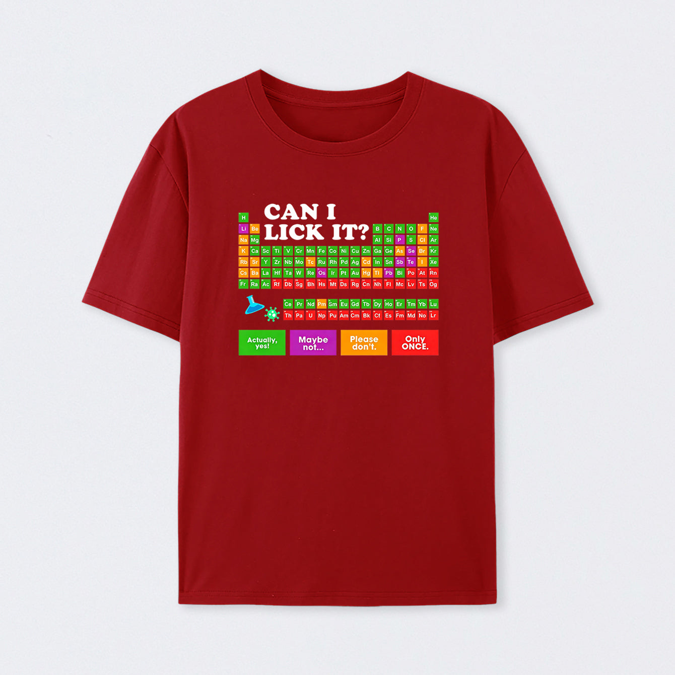 Red Can I Lick It Periodic Table T-Shirt