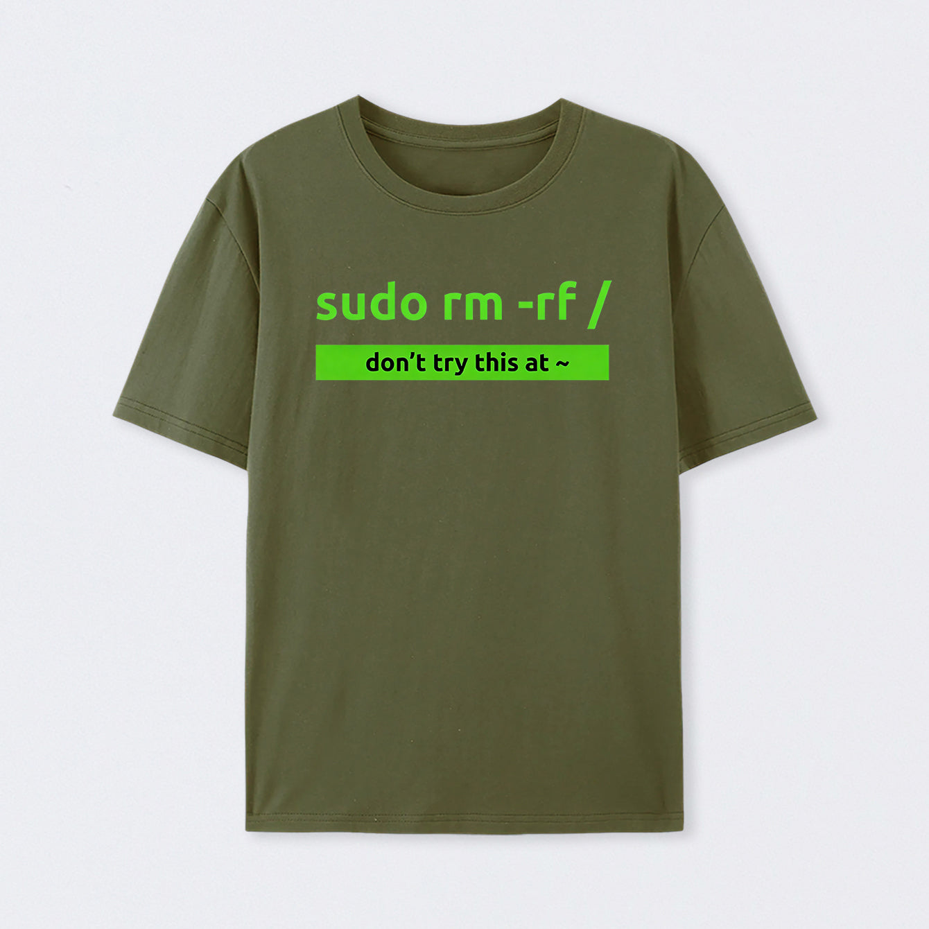 Army Green Sudo Linux Programming Command T-Shirt