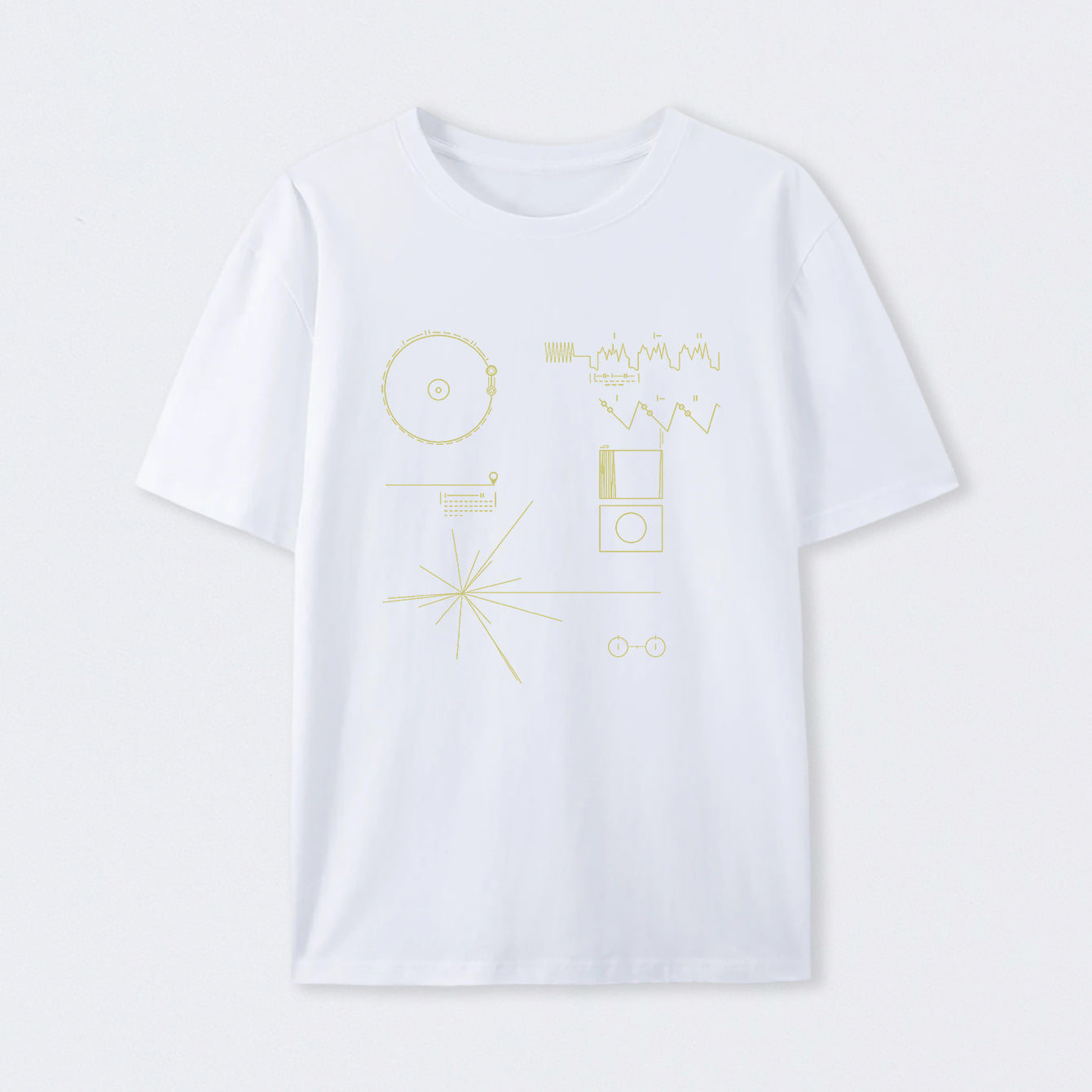 White The Voyager Golden Record T-Shirt