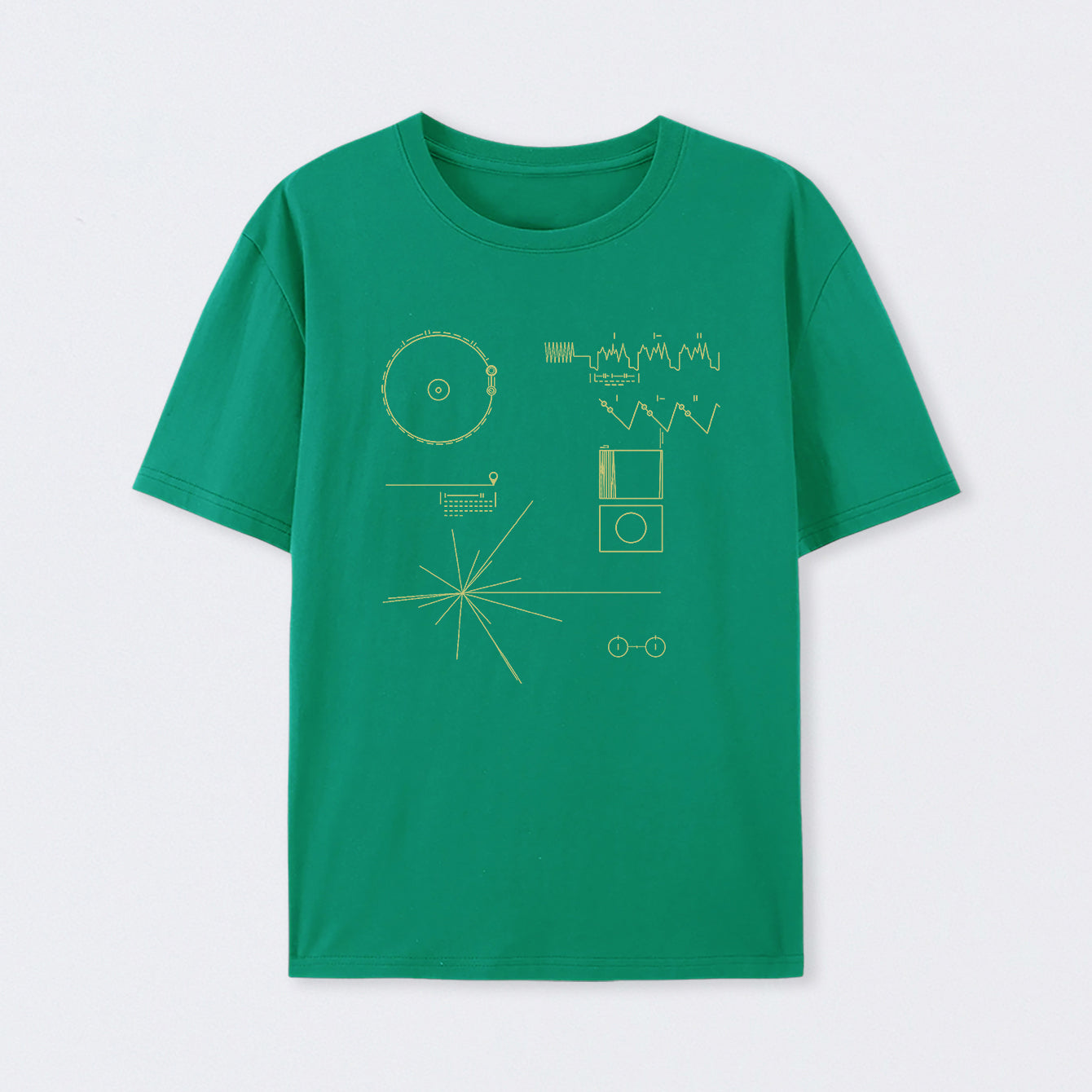 Green The Voyager Golden Record T-Shirt