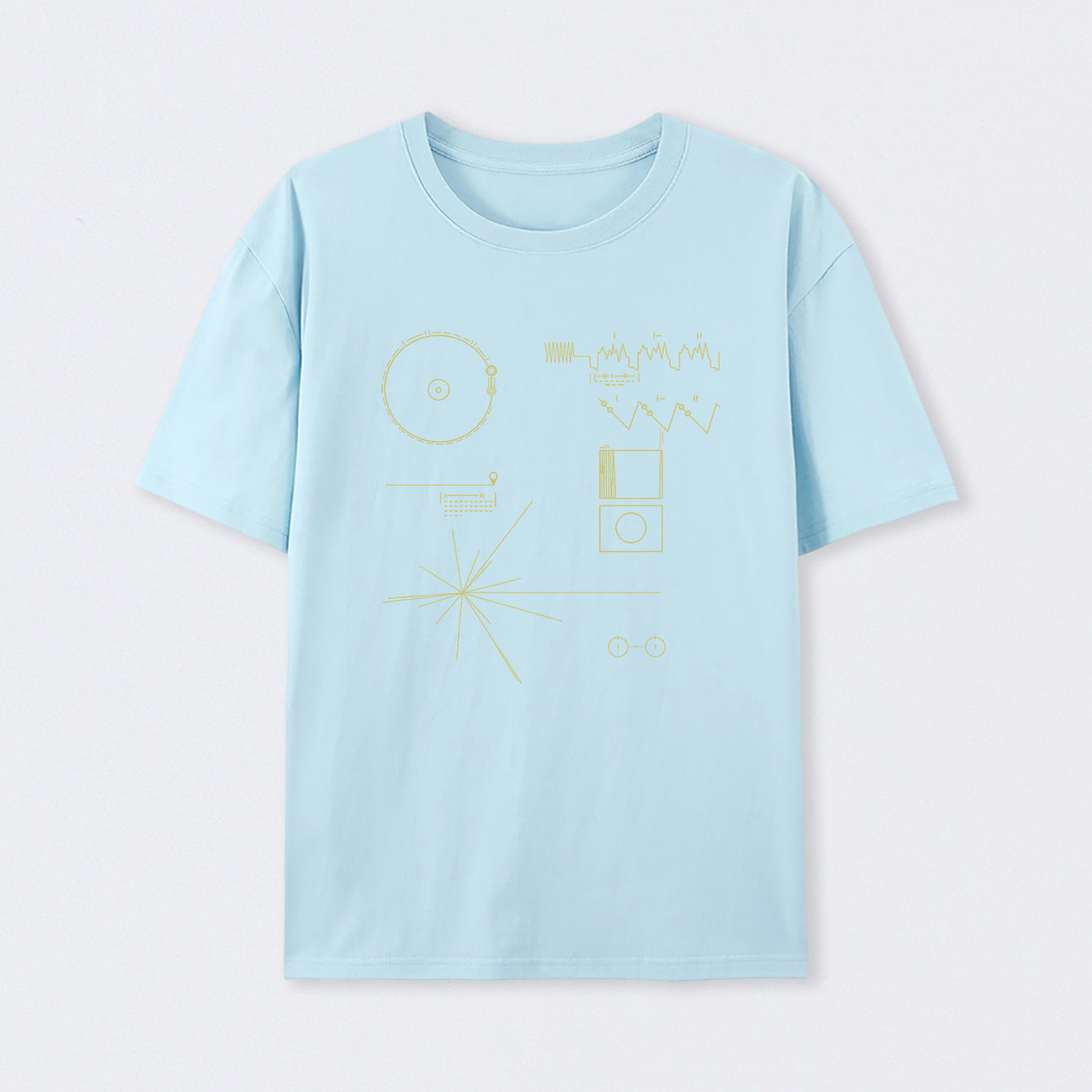 Light Blue The Voyager Golden Record T-Shirt