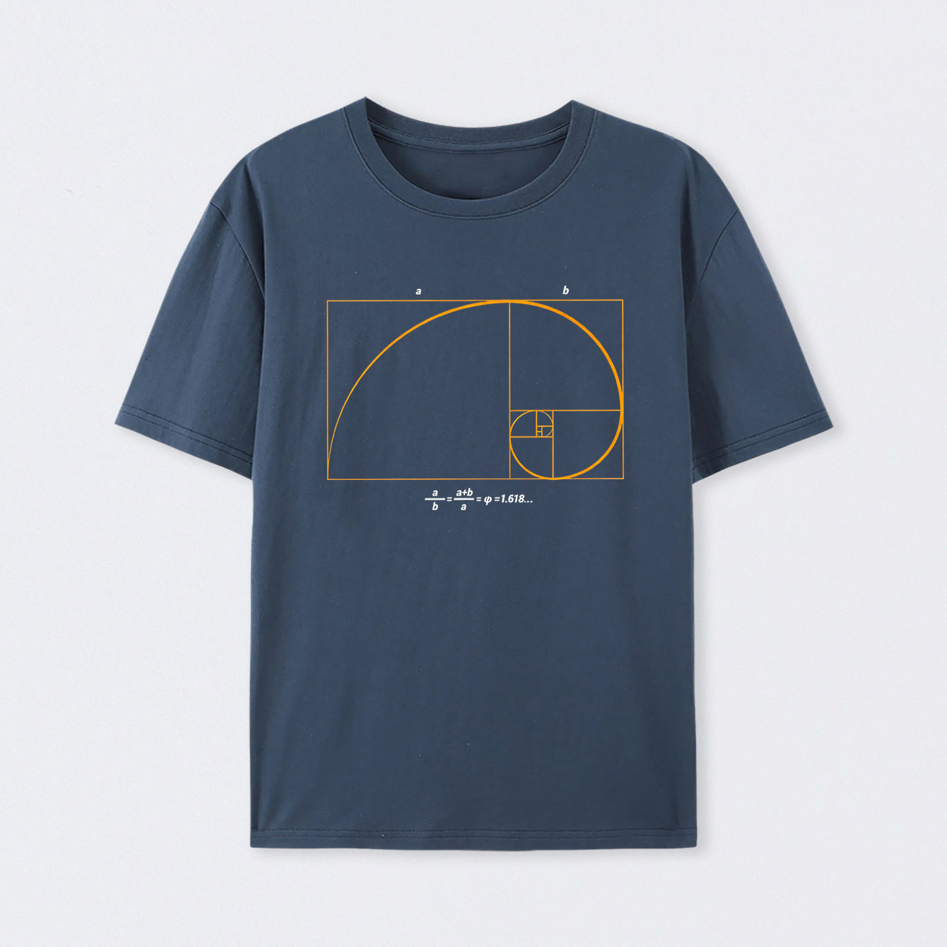 Navy Fibonacci Math Art Science Engineer T-Shirt