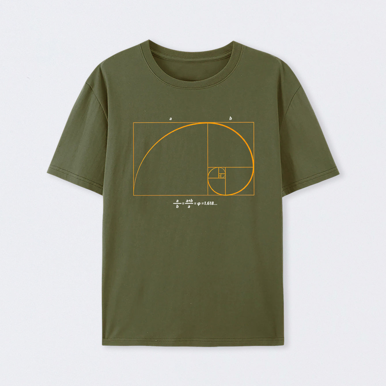 Army Green Fibonacci Math Art Science Engineer T-Shirt
