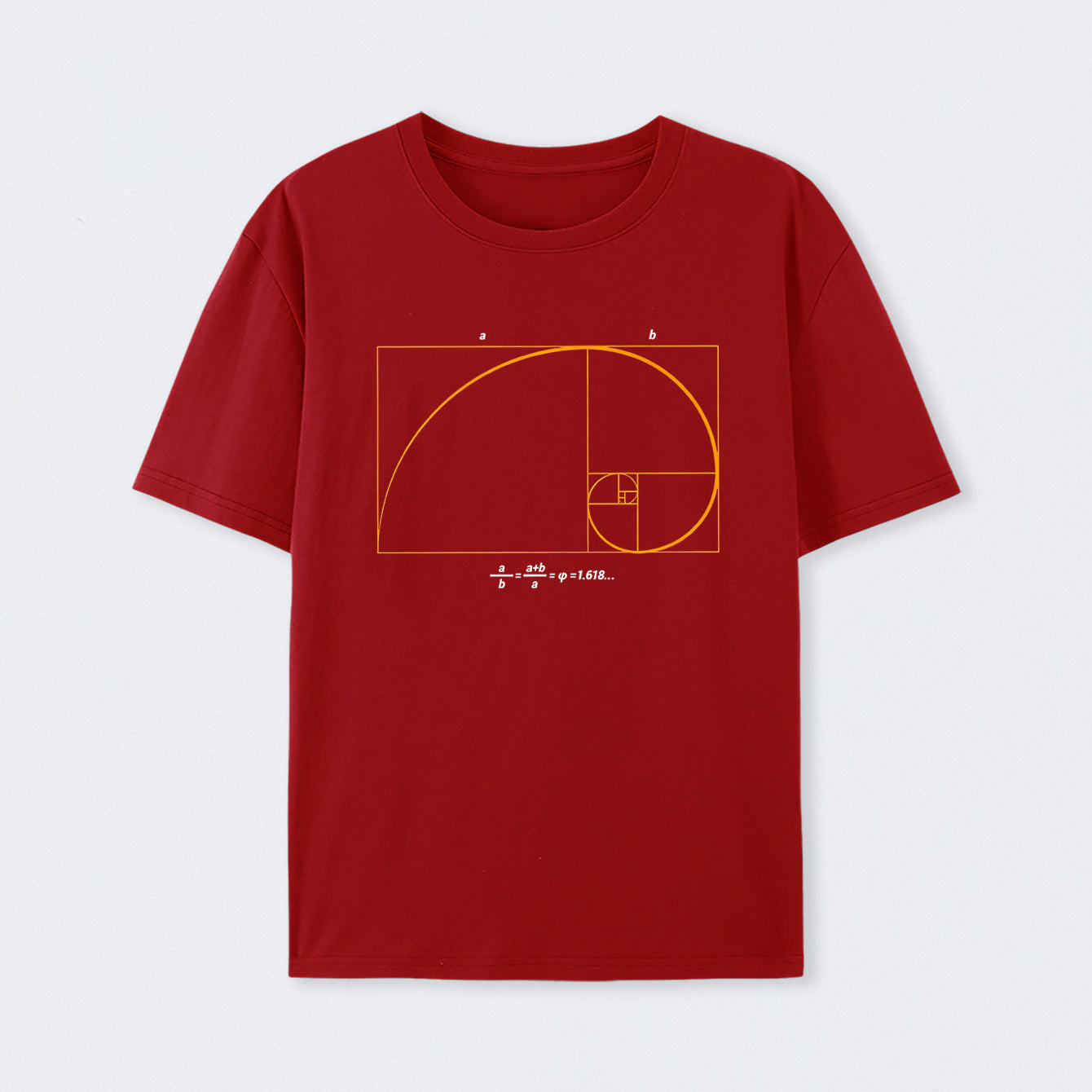 Red Fibonacci Math Art Science Engineer T-Shirt