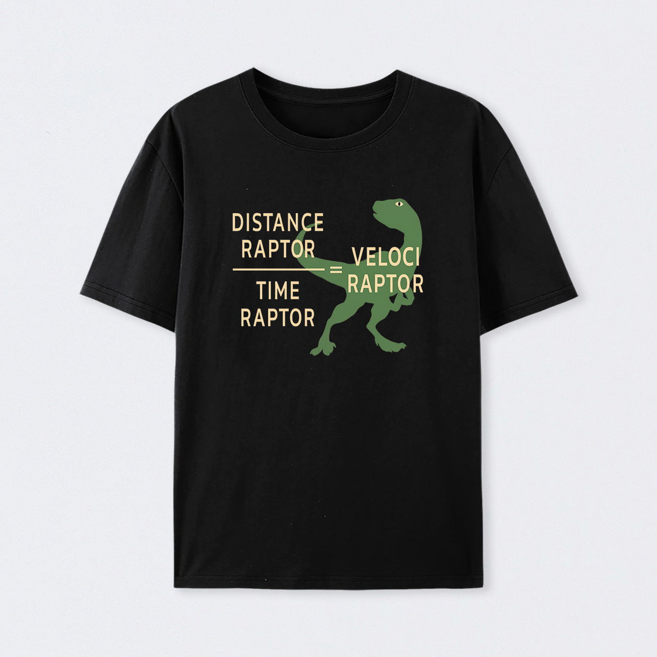 Black Equations Of Motion Science Velociraptor T-Shirt