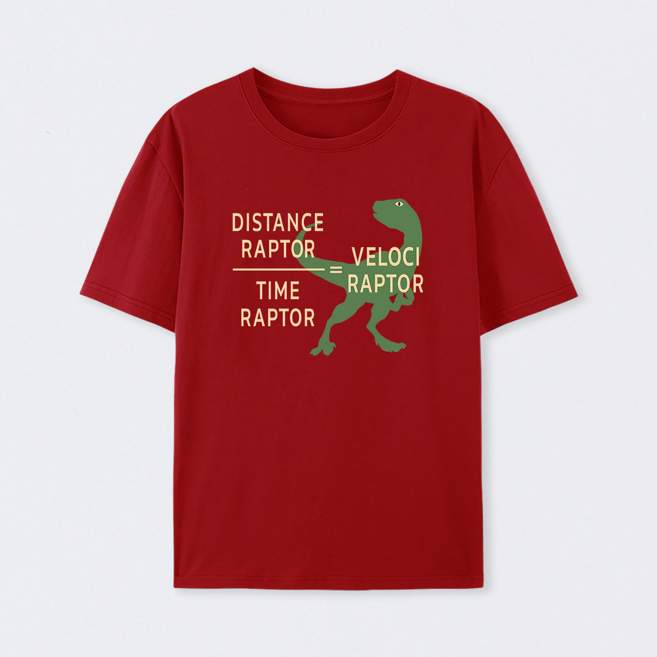 Red Equations Of Motion Science Velociraptor T-Shirt