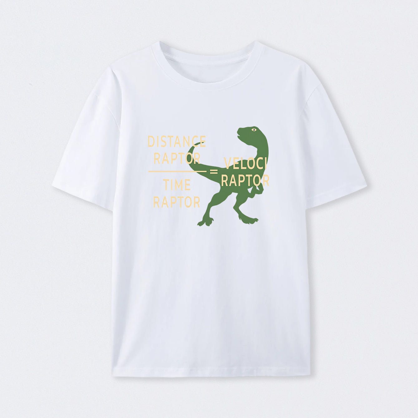 White Equations Of Motion Science Velociraptor T-Shirt