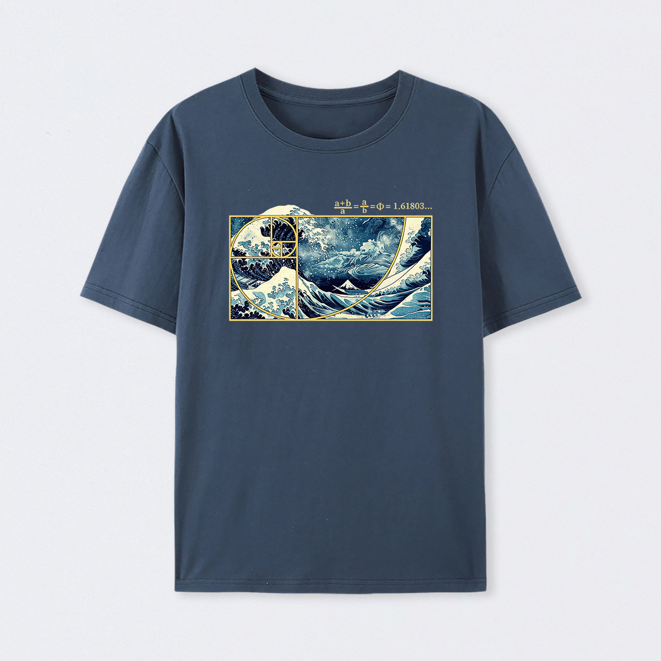 Navy The Great Fibonacci Wave Science T-Shirt