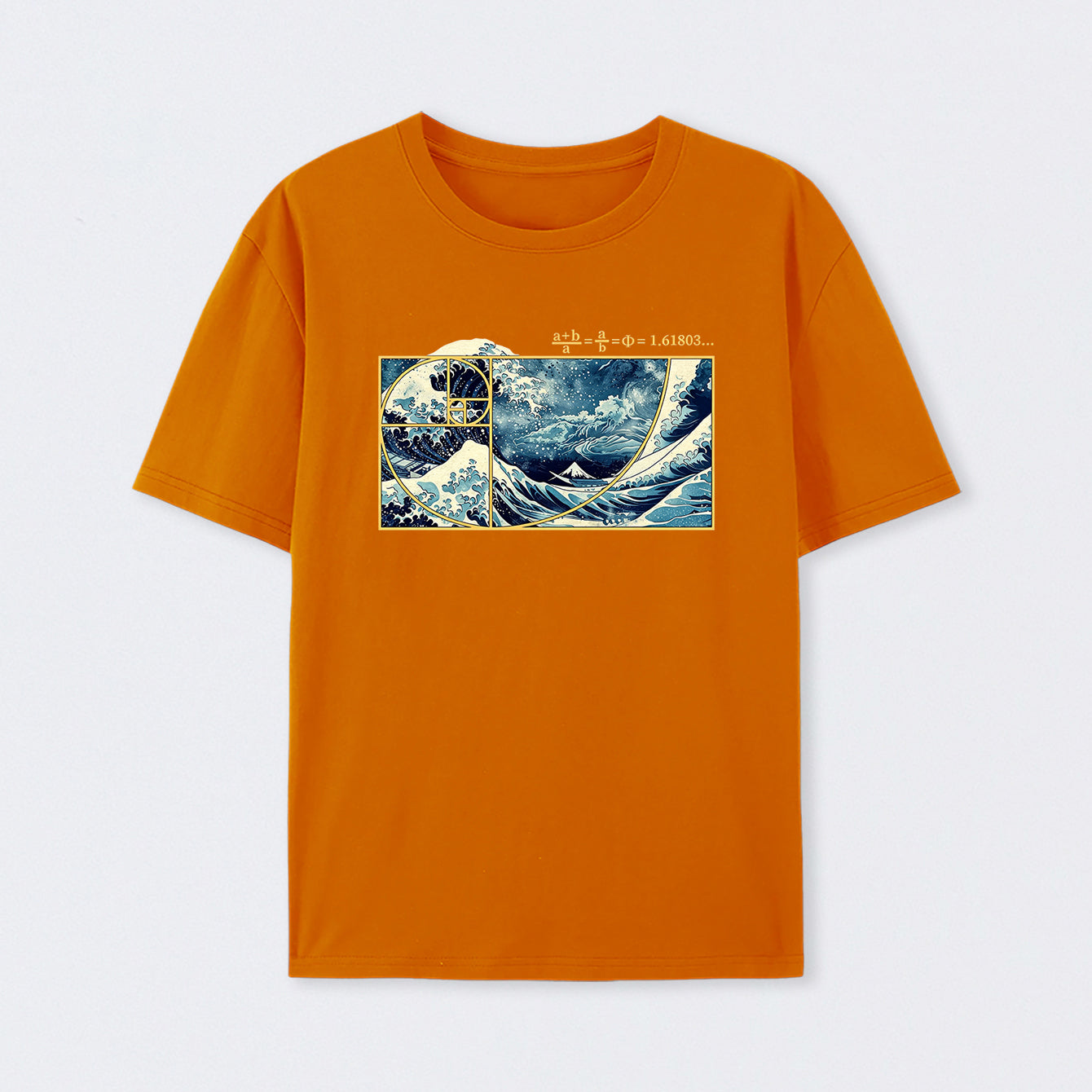 Orange The Great Fibonacci Wave Science T-Shirt