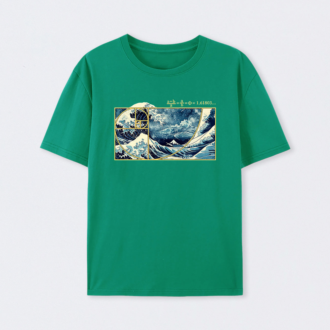 Green The Great Fibonacci Wave Science T-Shirt