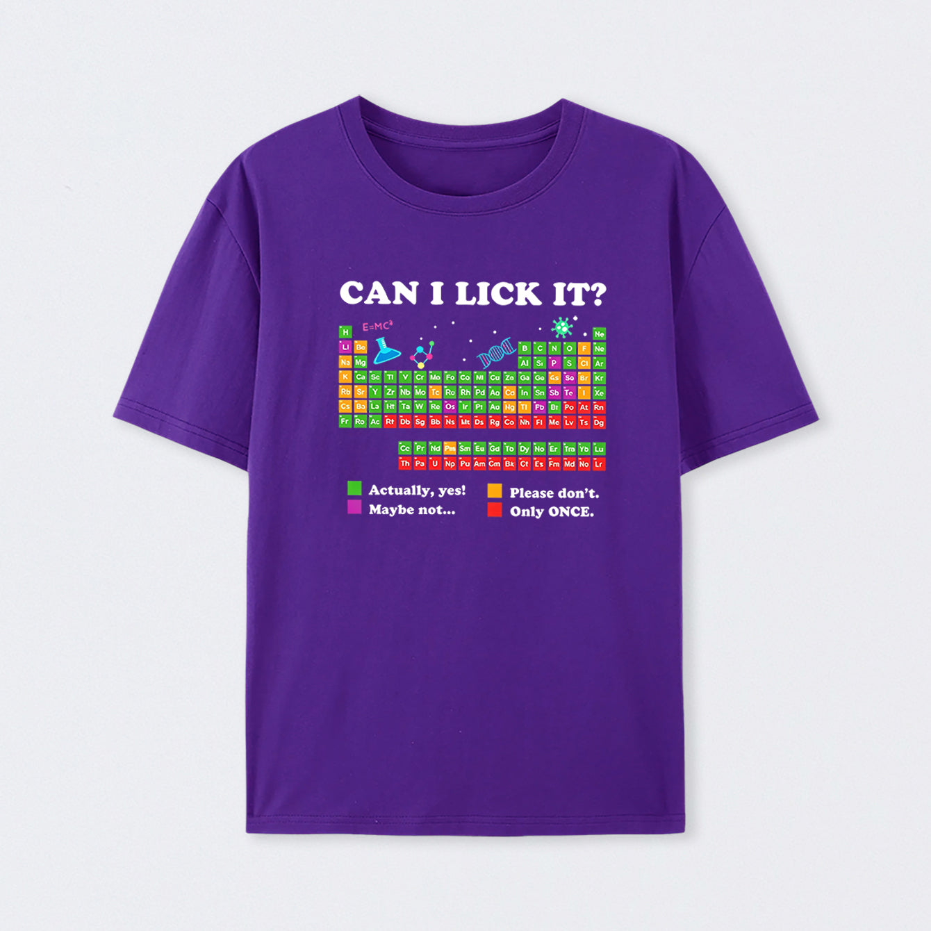 Purple Can I Lick It Periodic Humour Science T-Shirt
