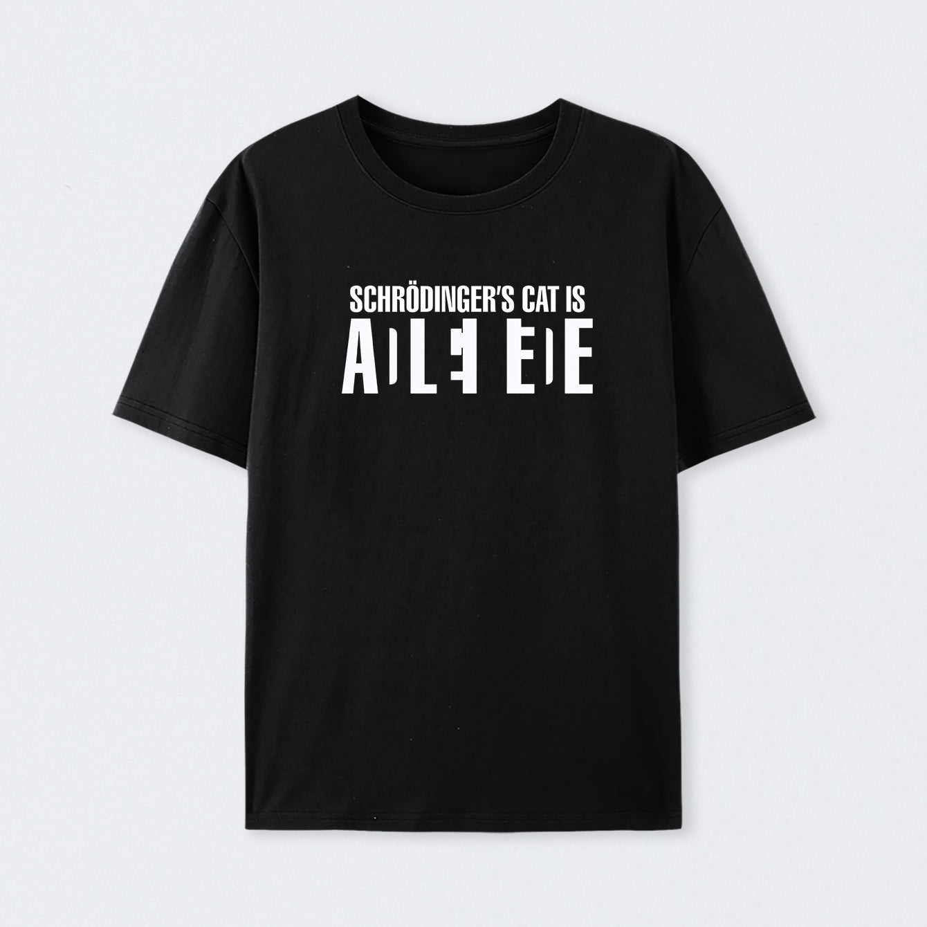 Black Schr?dinger's Cat ADLEIAVDE Science T-Shirt