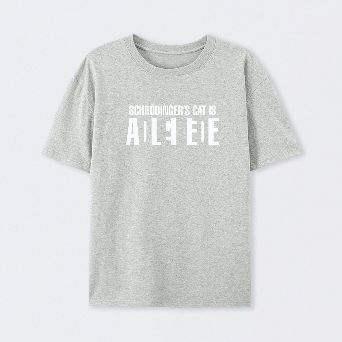 Grey Schr?dinger's Cat ADLEIAVDE Science T-Shirt