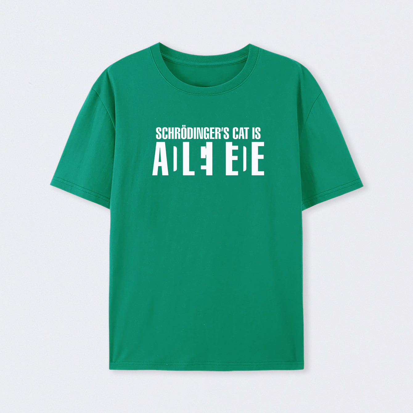 Green Schr?dinger's Cat ADLEIAVDE Science T-Shirt