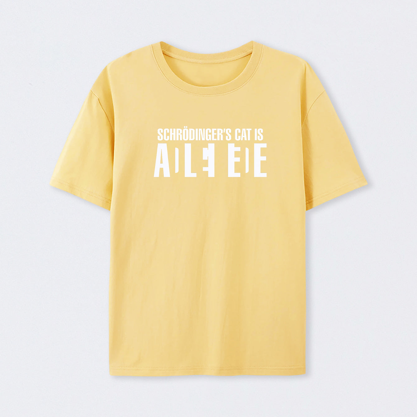 Yellow Schr?dinger's Cat ADLEIAVDE Science T-Shirt
