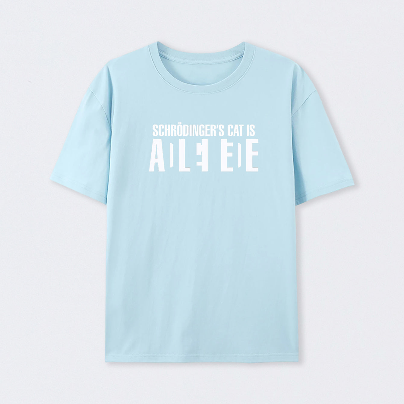Light Blue Schr?dinger's Cat ADLEIAVDE Science T-Shirt