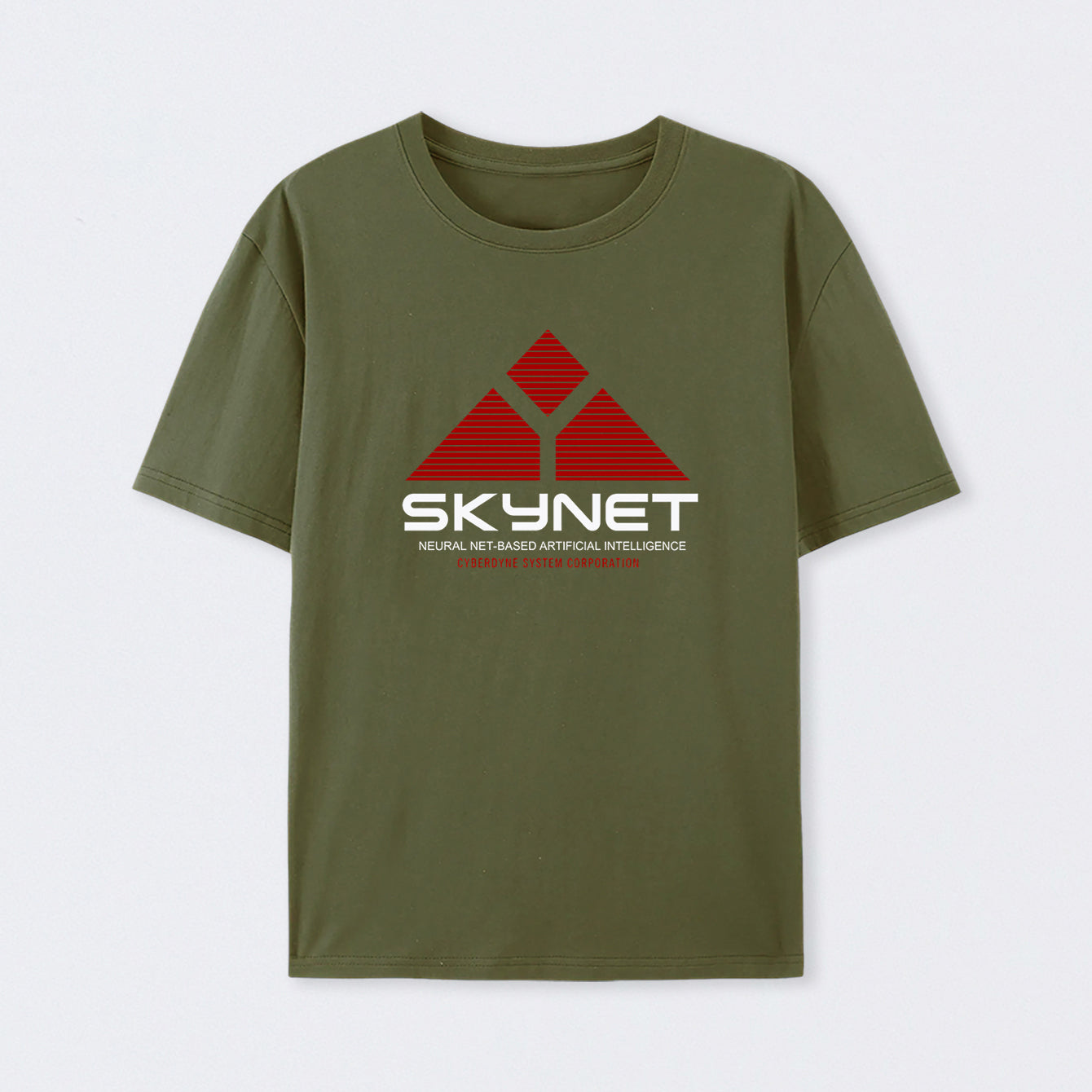 Army Green Skynet Neural Net Based Artificial Intelligence T-Shirt
