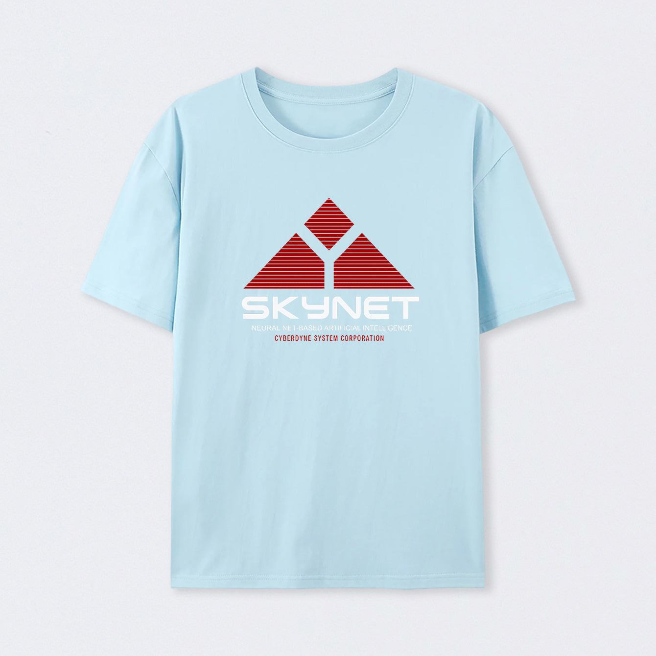 Light Blue Skynet Neural Net Based Artificial Intelligence T-Shirt