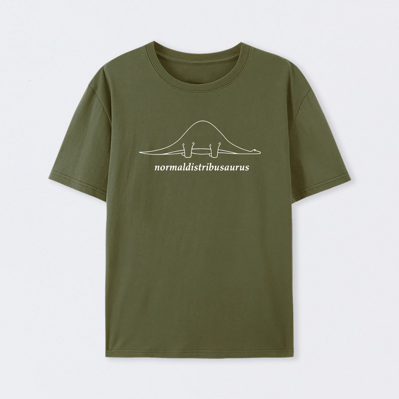Army Green Normal Distribution Dinosaur T-Shirt