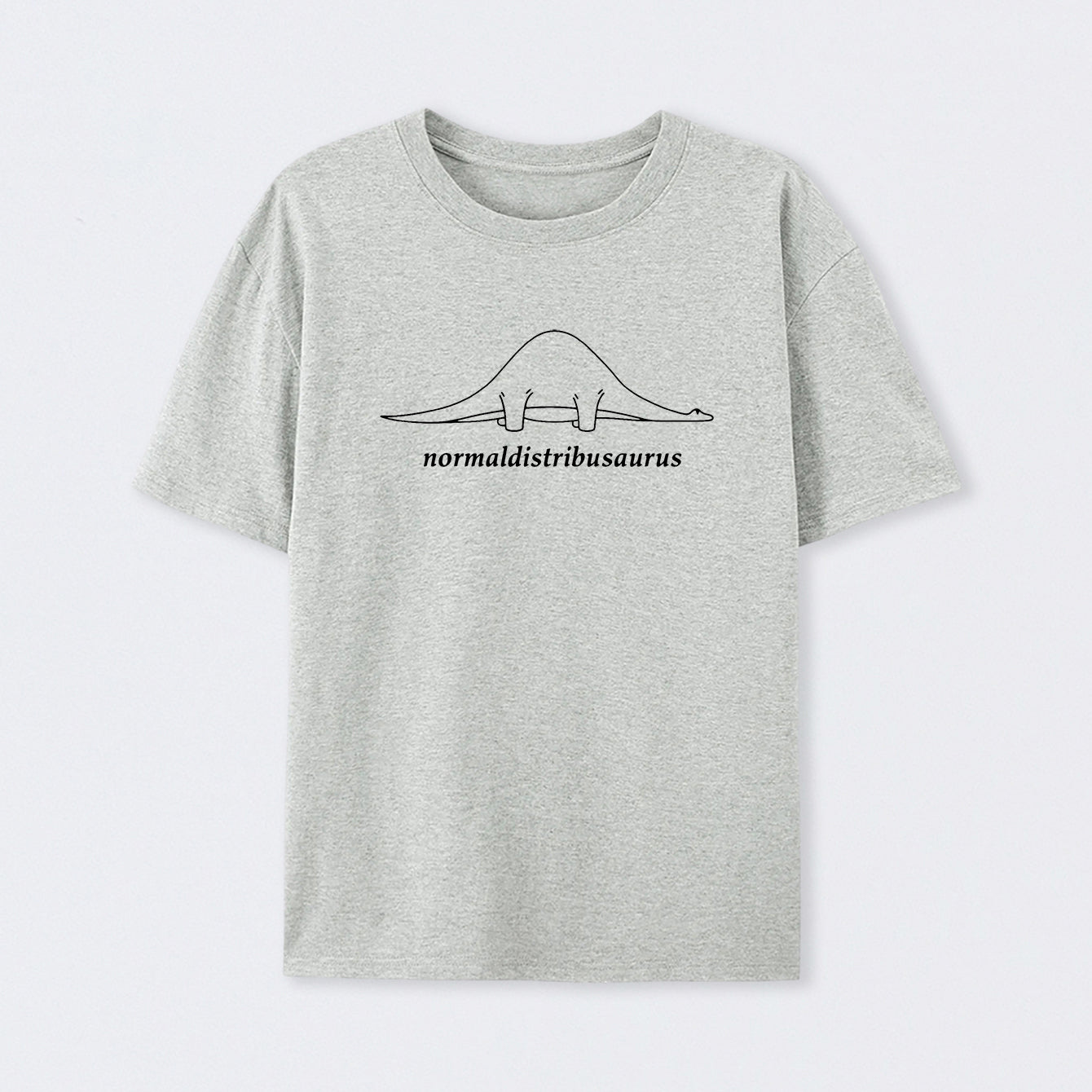 Grey Normal Distribution Dinosaur T-Shirt