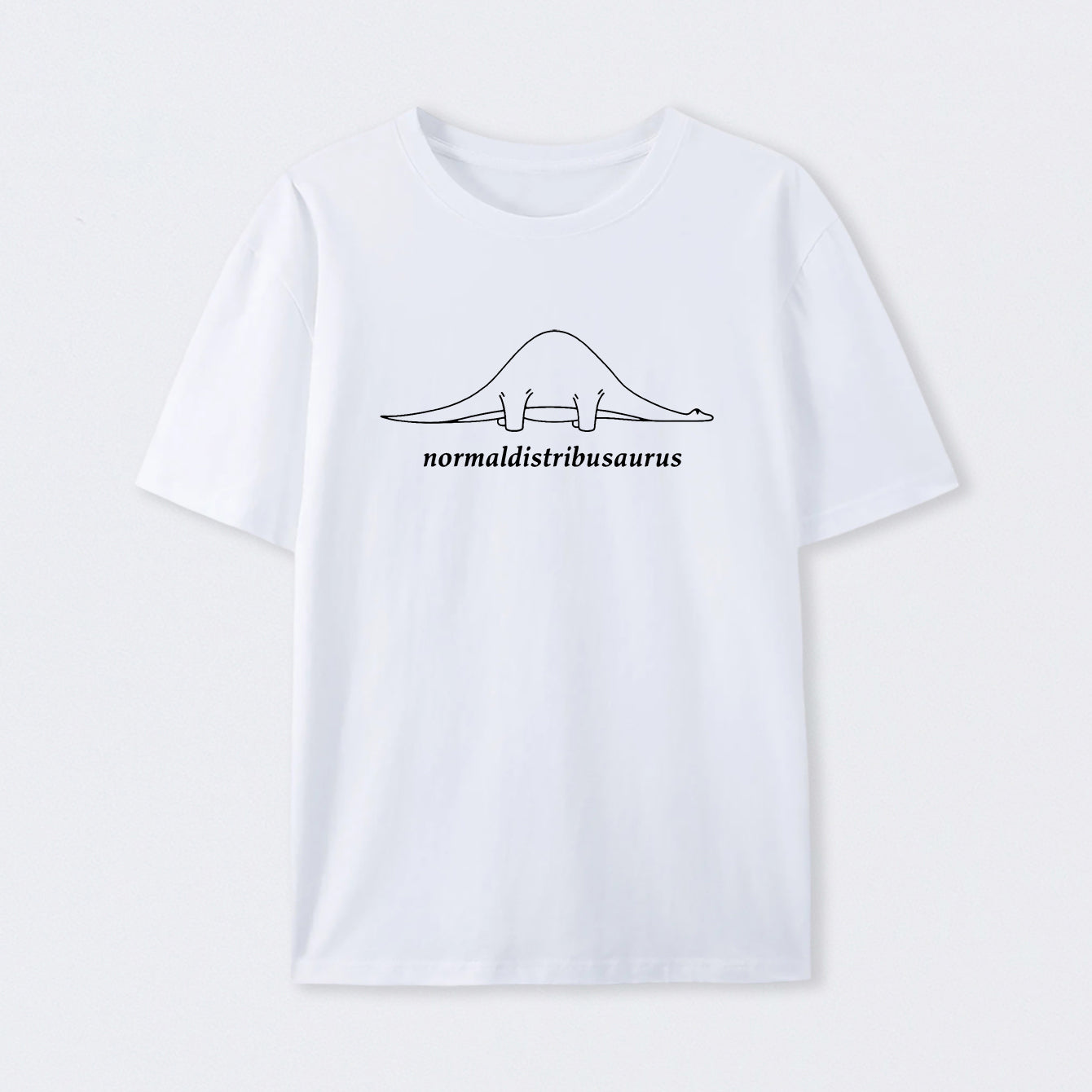 White Normal Distribution Dinosaur T-Shirt