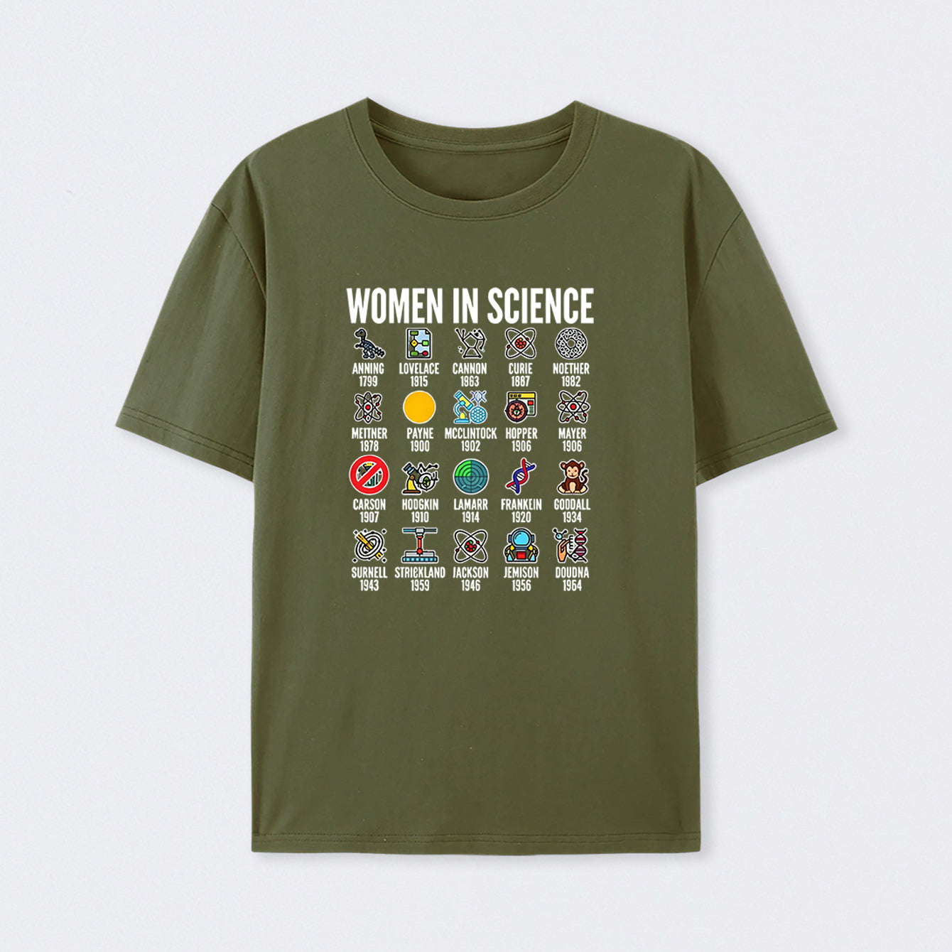 Army Green Women in Science T-Shirt