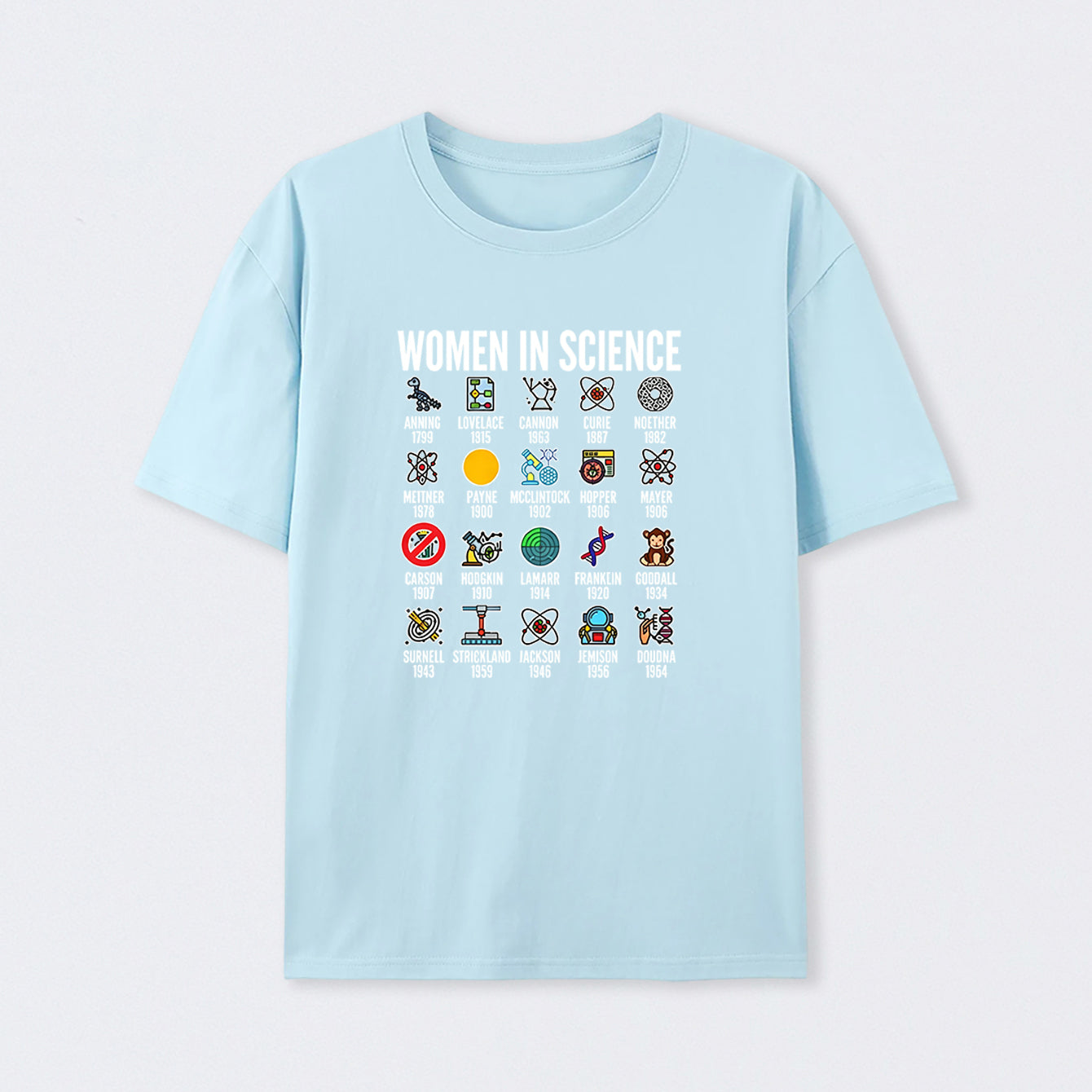 Light Blue Women in Science T-Shirt