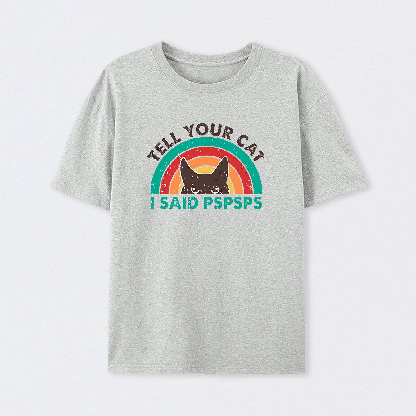 Tell Your Cat Top Retro Cat Rainbow T-Shirt