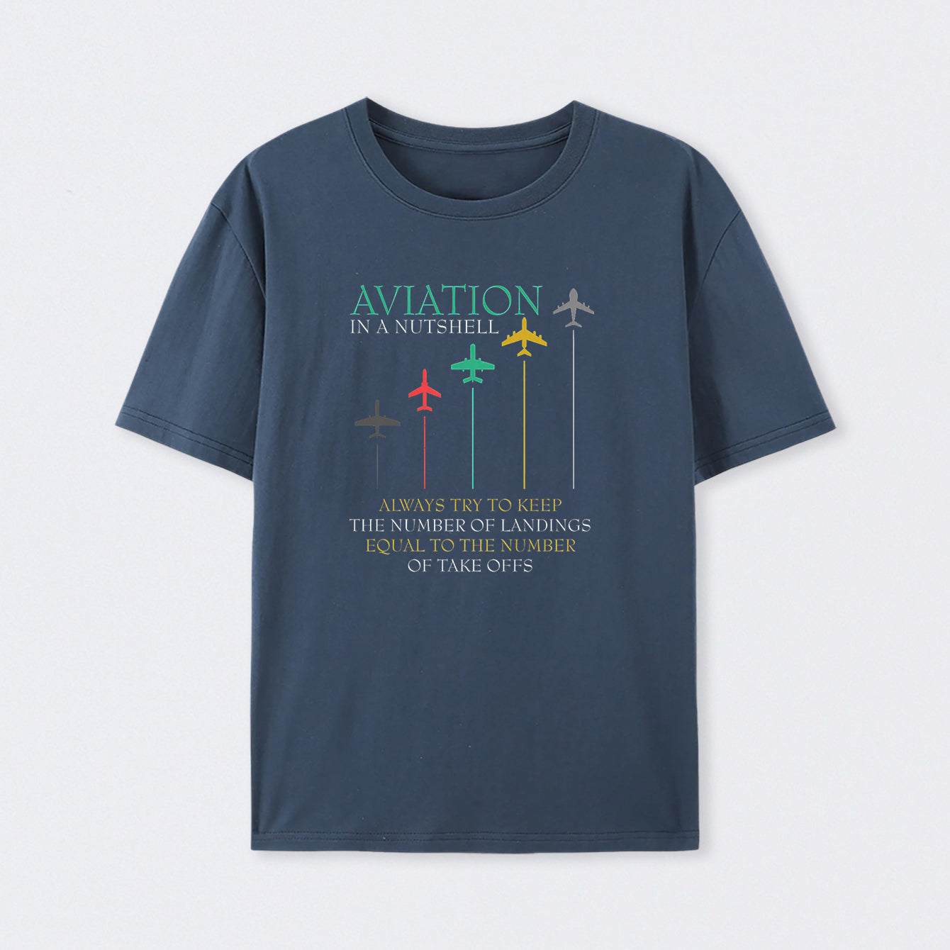 Funny Pilot Aviation In A Nutshell Cotton Unisex Geek T-Shirt