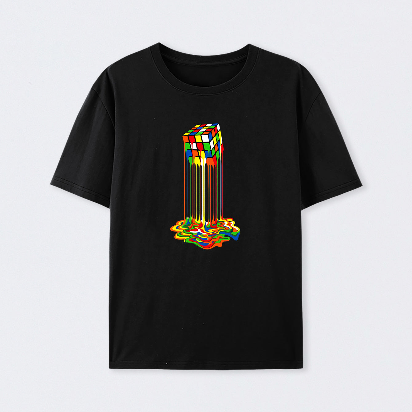 Rainbow Abstraction melted cube Cotton Unisex Geek T-Shirt