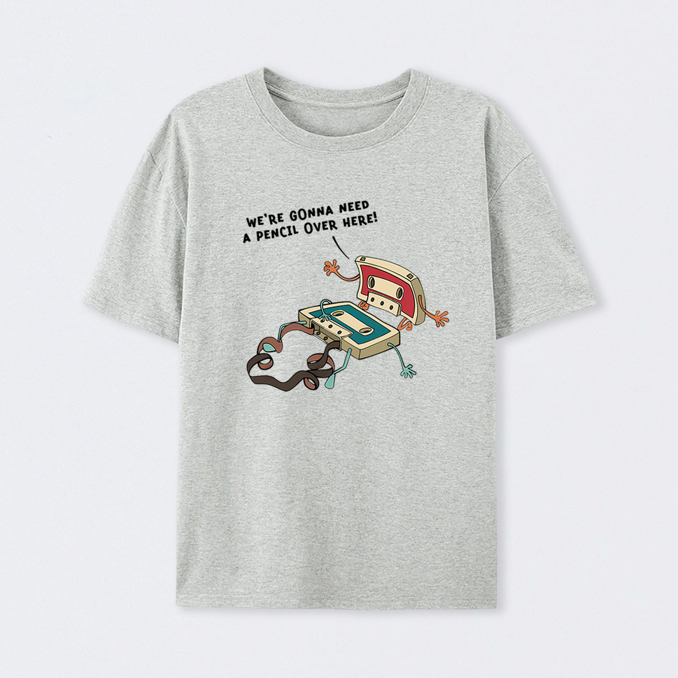 Vintage Cassette Tape And Pencil Joke Cotton Unisex T-Shirt