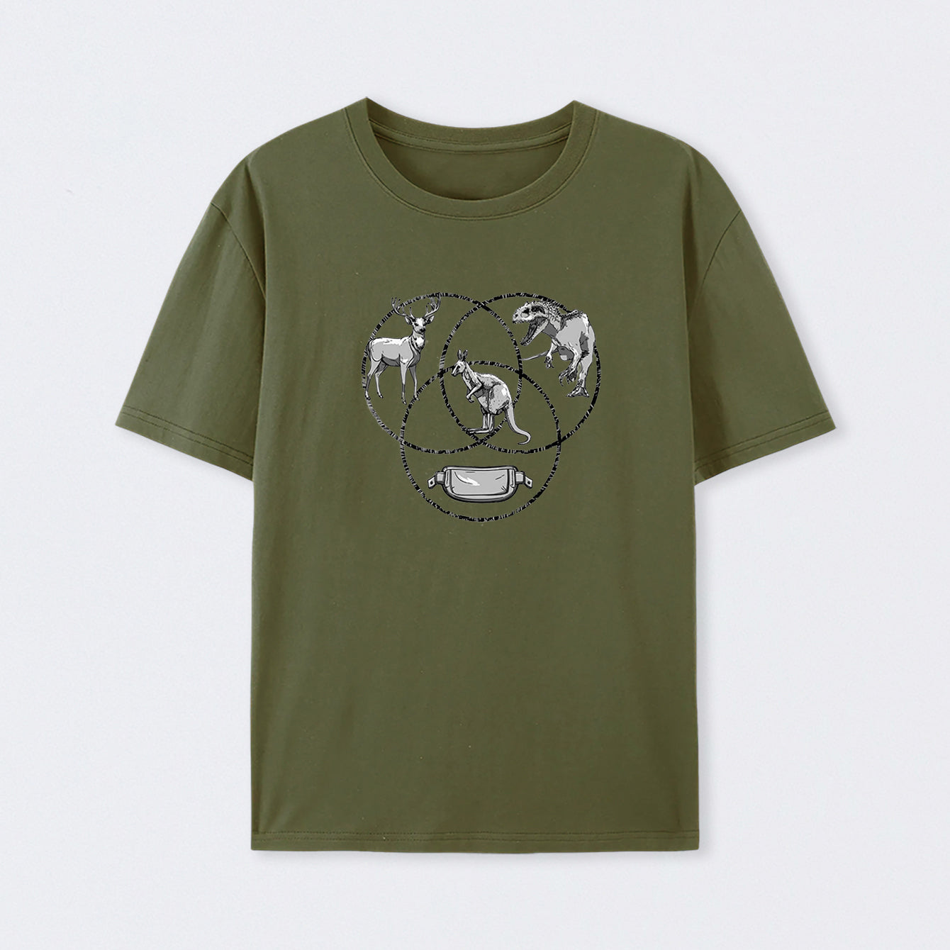 Kangaroo Venn Diagram Cotton Unisex T-Shirt