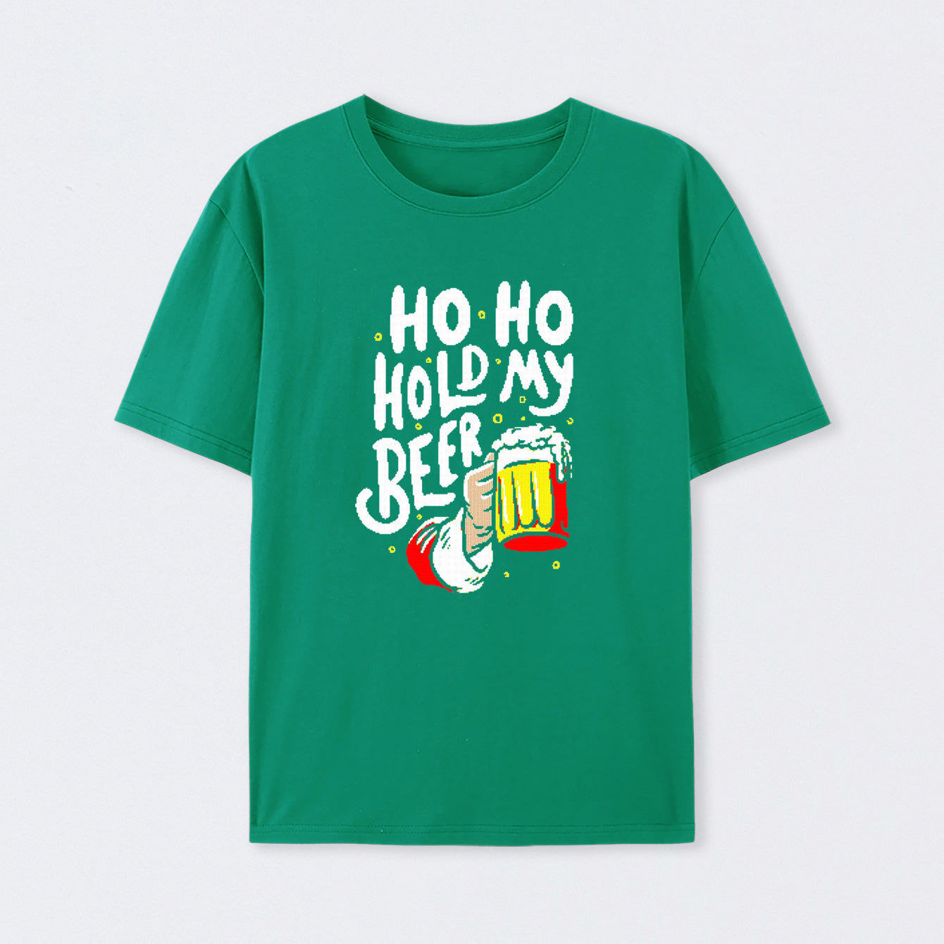 HO HO Hold My Beer Funny Santa Claus Ugly Sweater T-Shirt