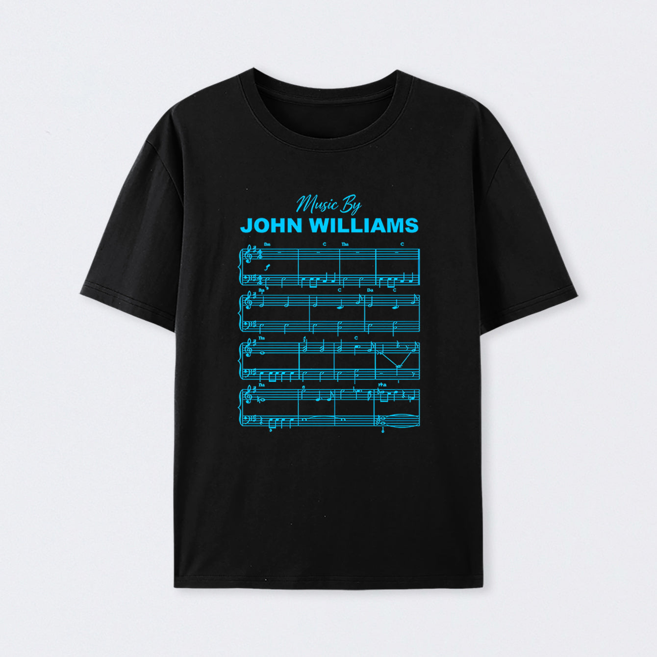 Music by John Williams Front and Back Printed T-Shirt