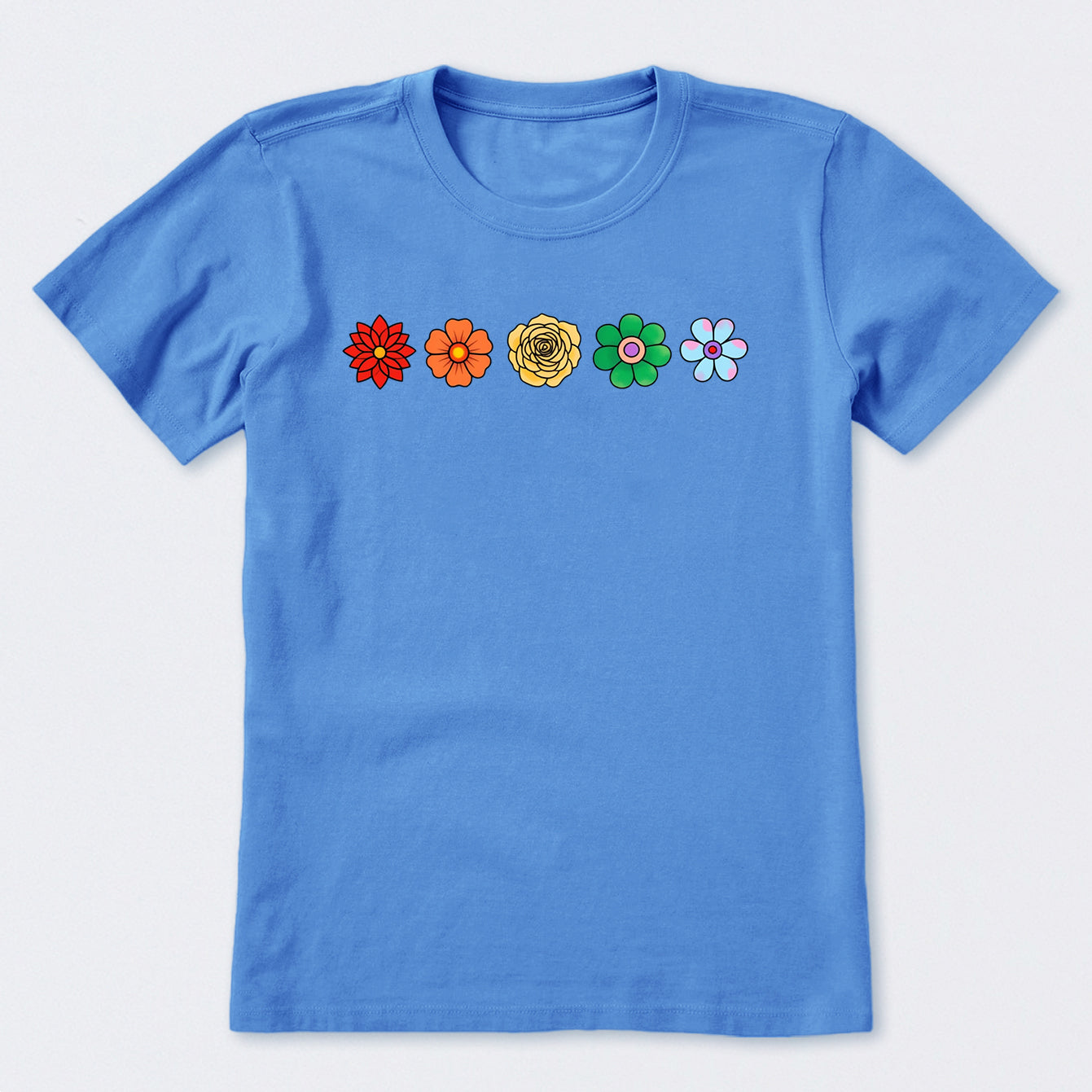Simple Rainbow Flowers Short Sleeve T-Shirt