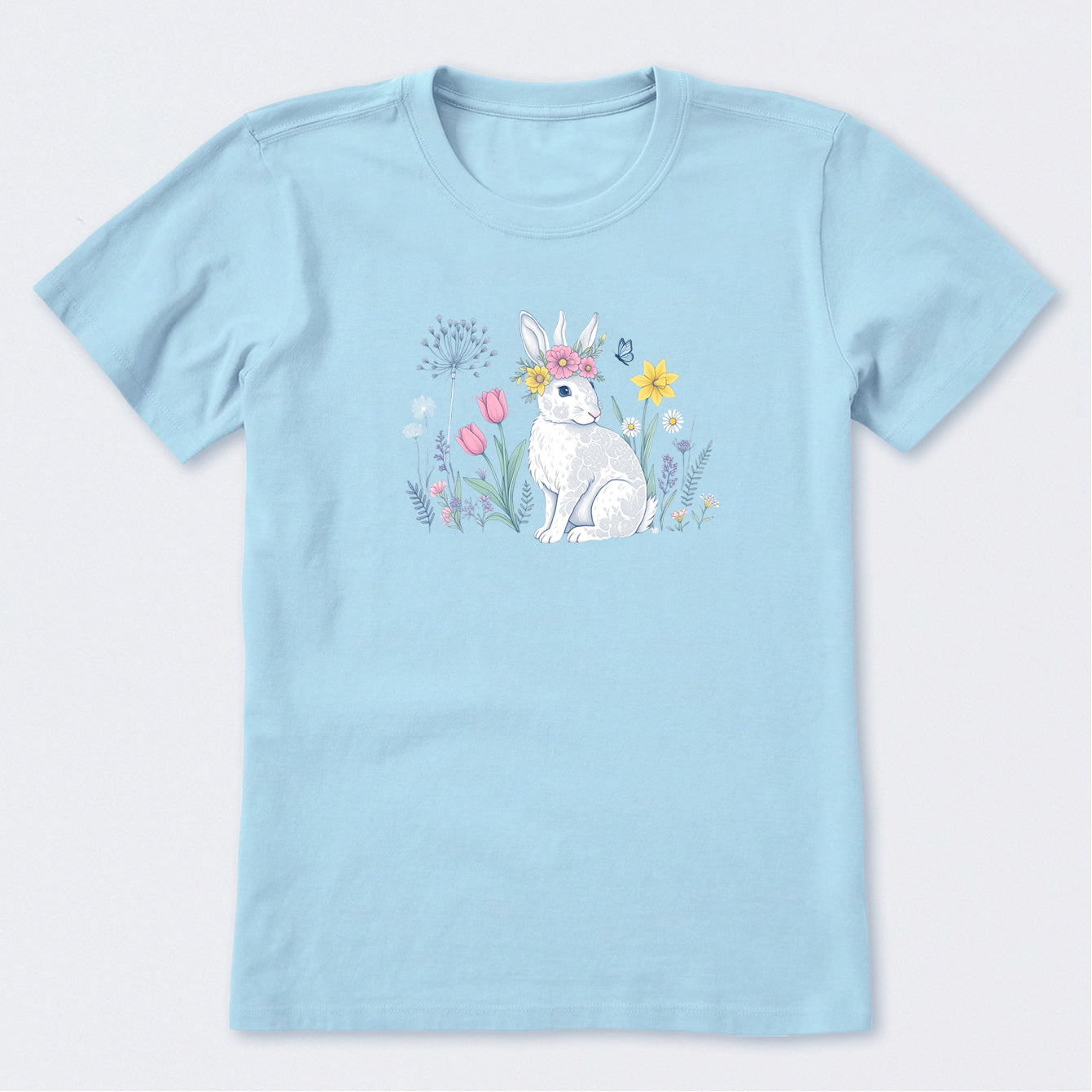 Bunny in the FLowers Short Sleeve T-Shirt