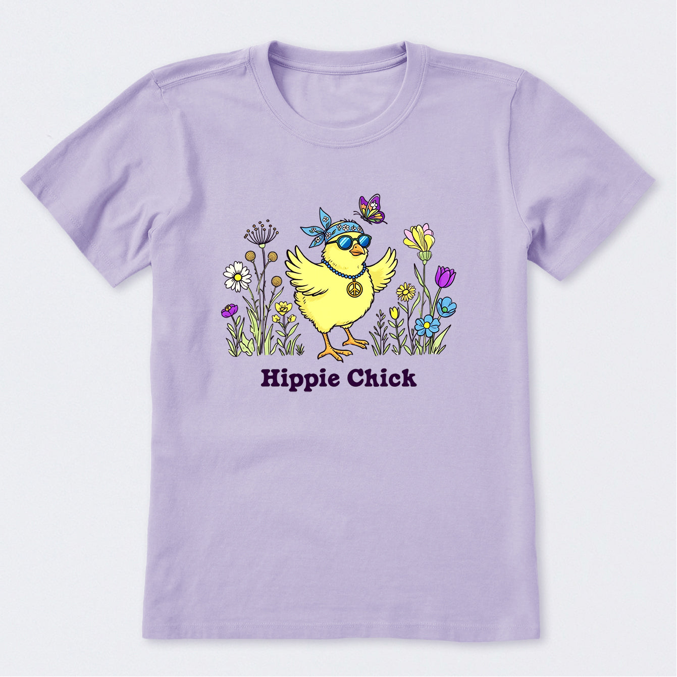 Hippie Chick Flowers Short Sleeve T-Shirt