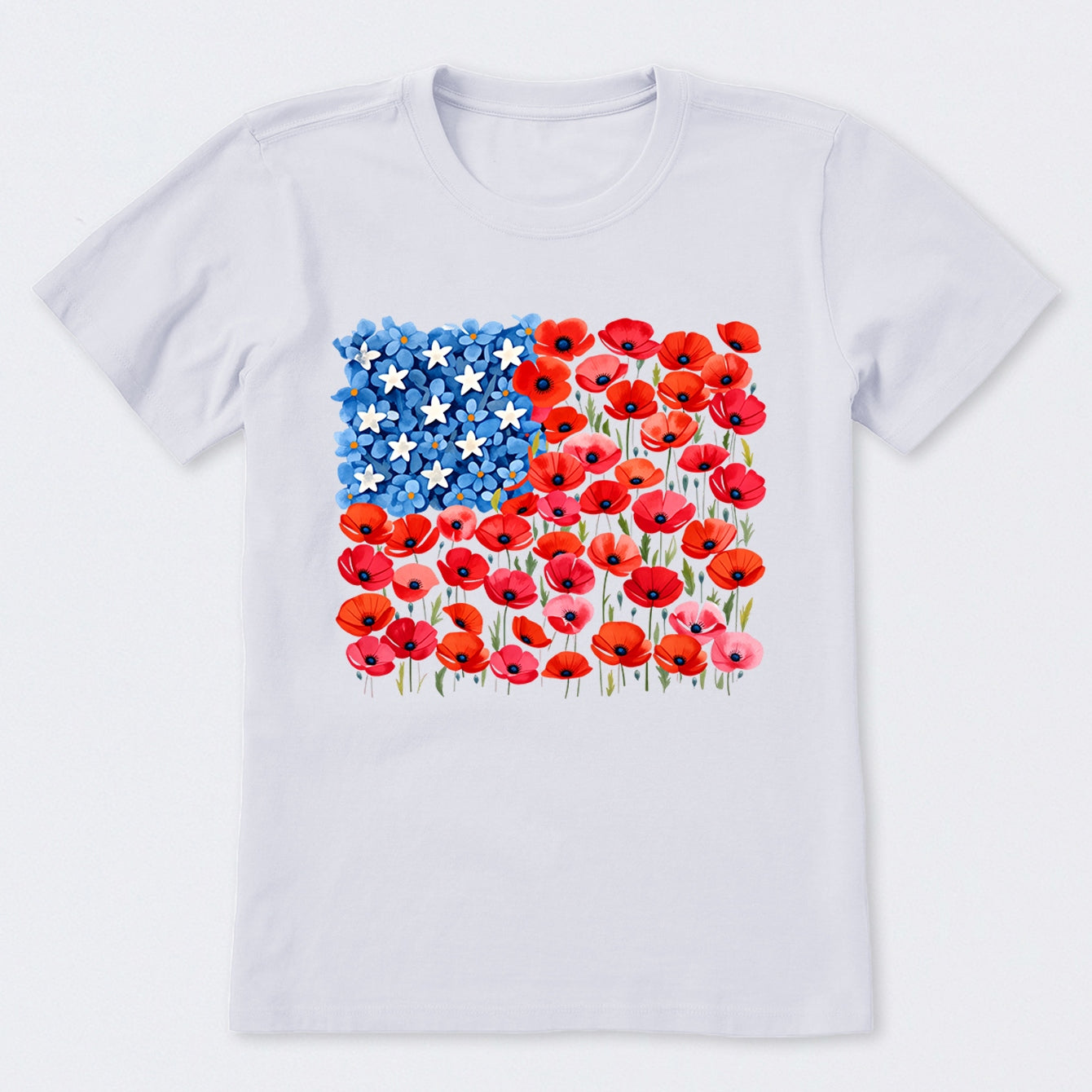 Floral USA Flag 250th Anniversary T-Shirt
