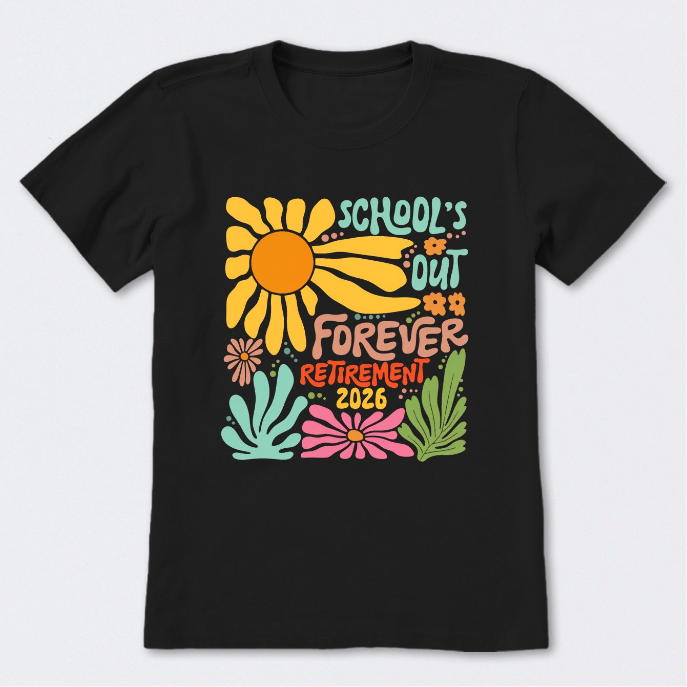 Personalized Colorful Sunflowers And Text T-Shirt
