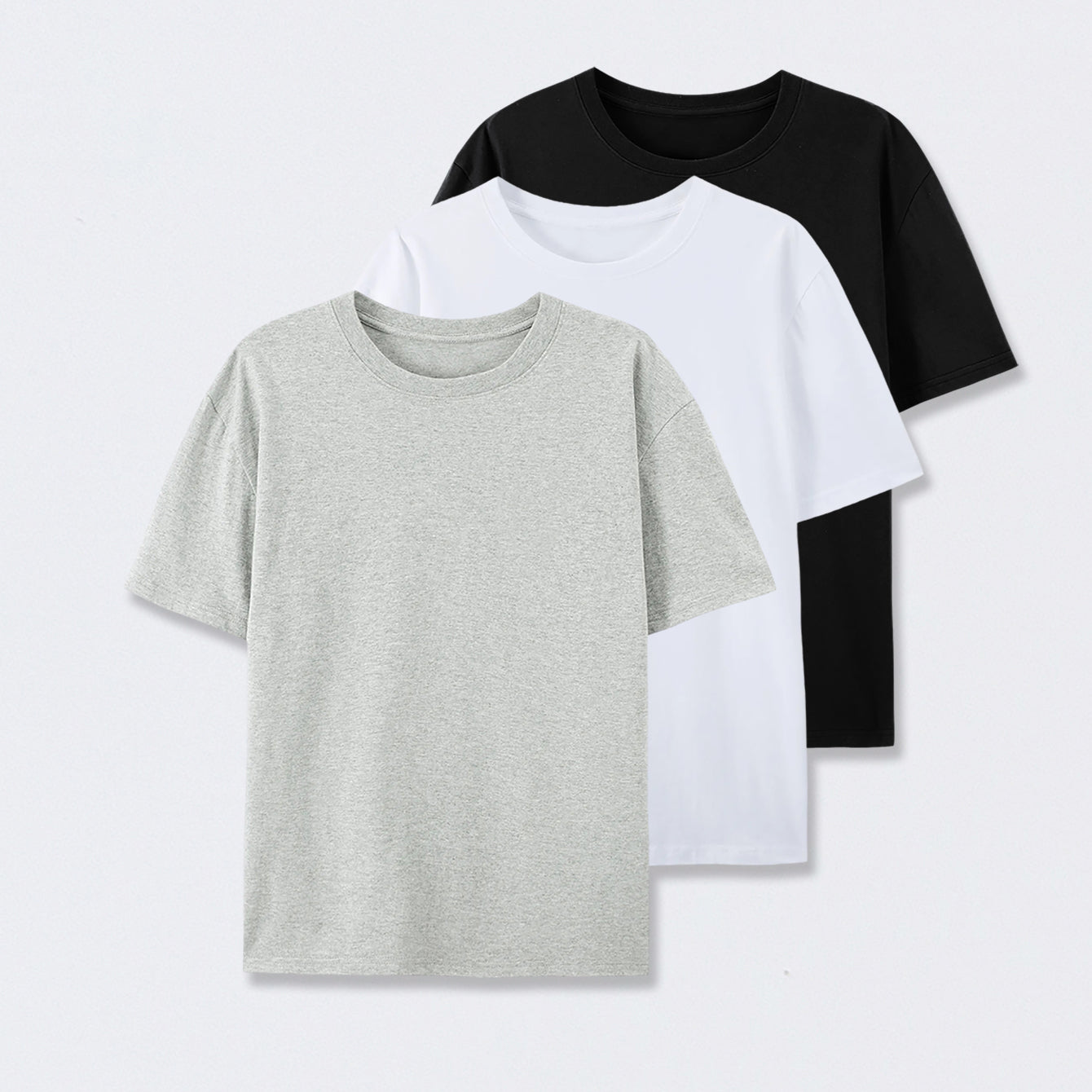 Crew Neck Cotton T-Shirt 3-Pack