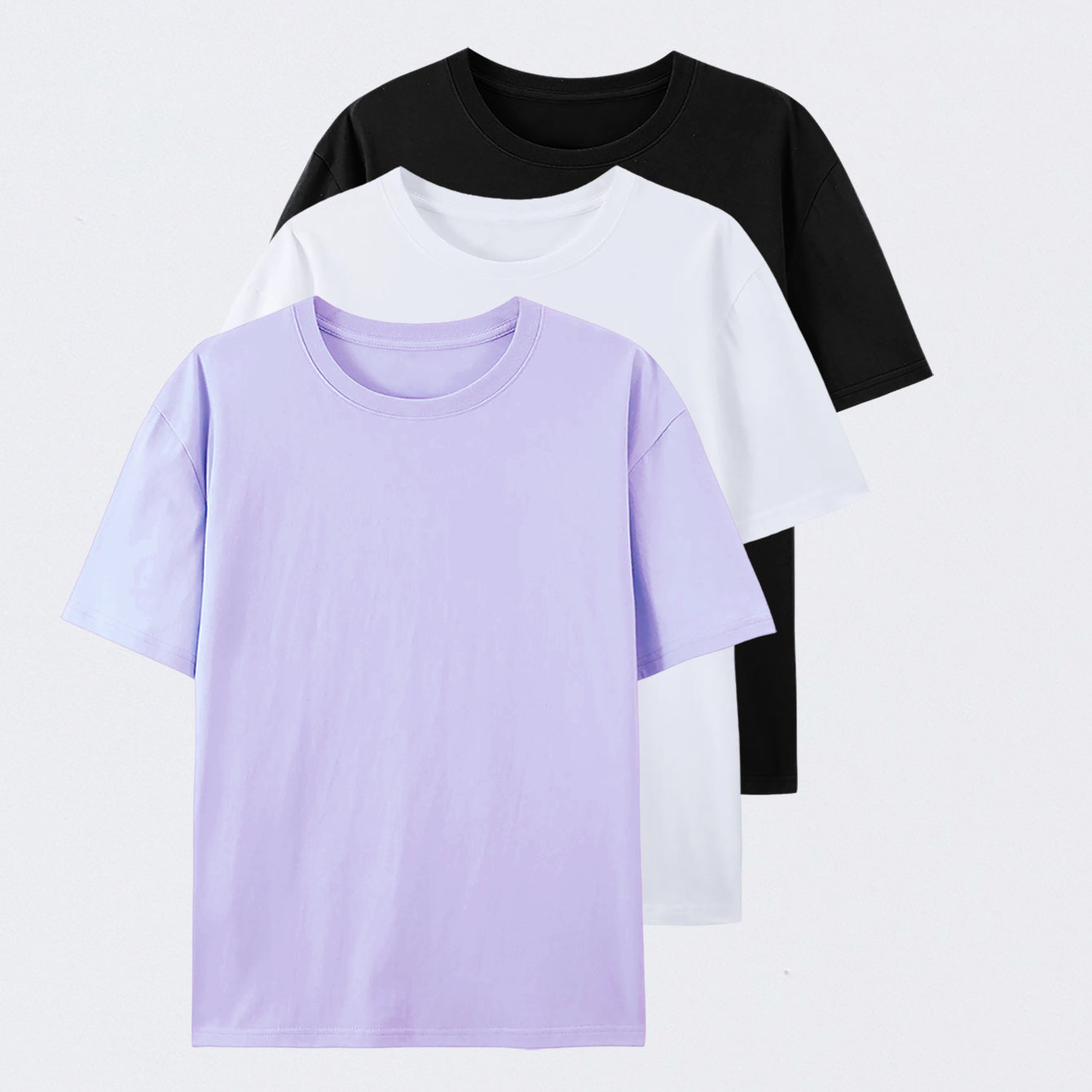 Crew Neck Cotton T-Shirt 3-Pack