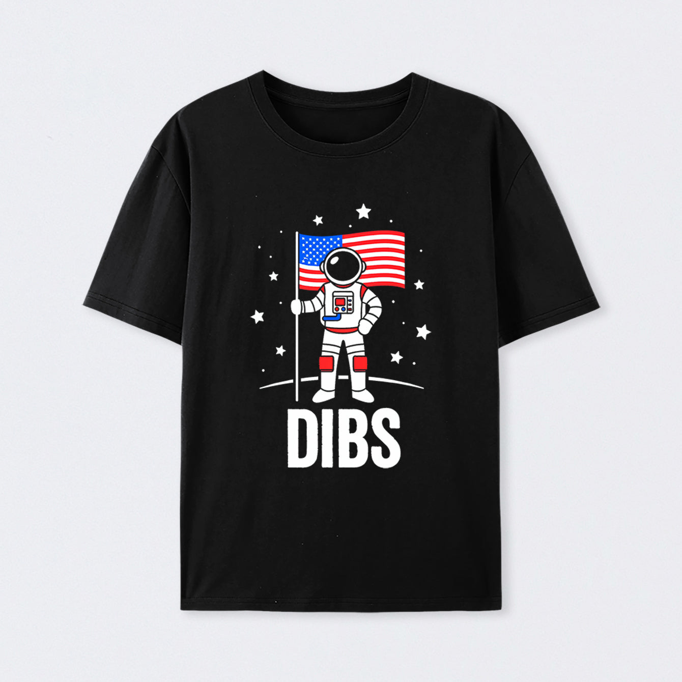 Funny Patriotic Astronaut Claims Dibs on the Moon with an American Flag T-Shirt
