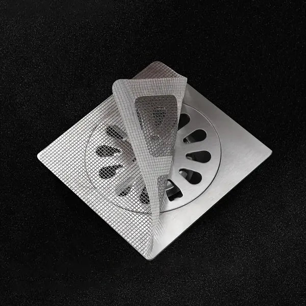Disposable Self-Adhesive Floor Drain Sheet | Anti-Hair, Anti-Insect & Anti-Block Filter Cover