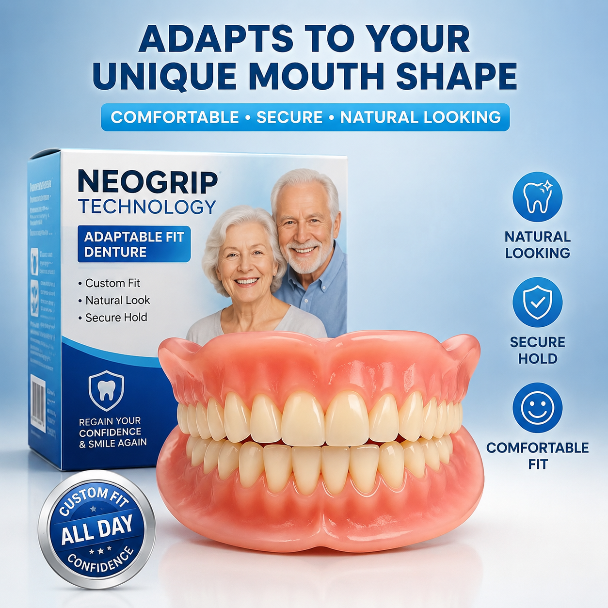 Custom-Fit Clip-On Dentures: Get Your Perfect Smile Safely at Home