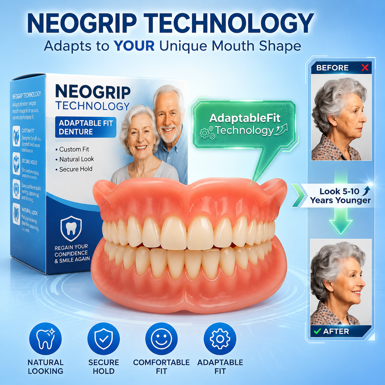 Custom-Fit Clip-On Dentures: Get Your Perfect Smile Safely at Home