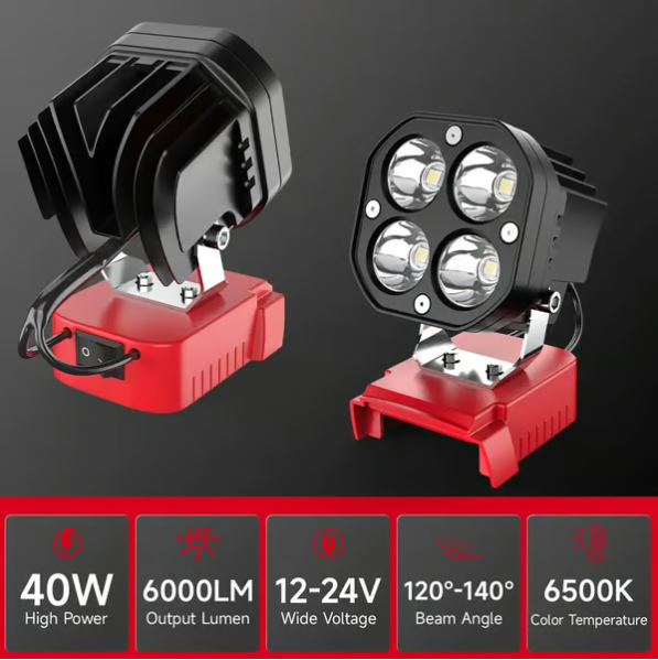 Led Work Light Compatible With Milwaukee 18v Battery/dewalt 18v&20v Battery