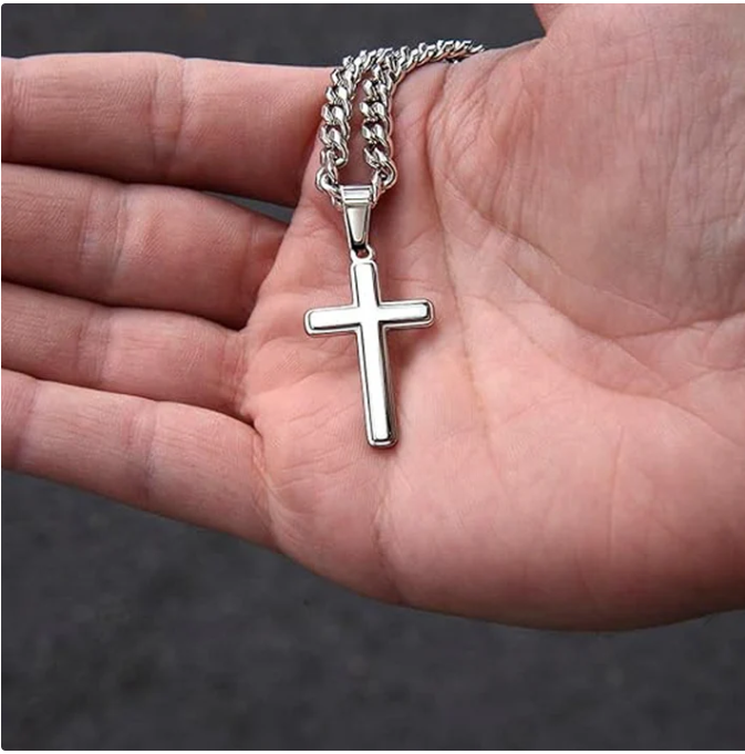 Men's Stainless Steel Cross Pendant Necklace